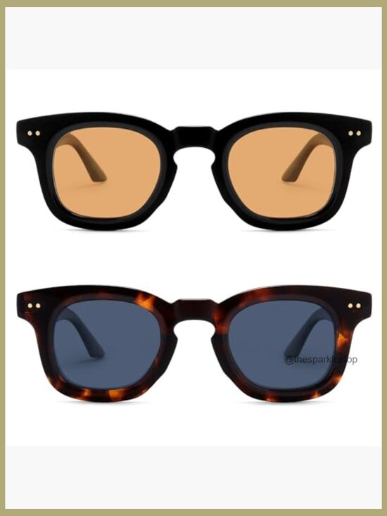 Retro Chunky Square Polarized Sunglasses for Men Women